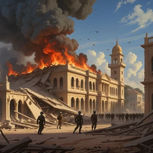 Palace collapse – “Zanzibar palace partially collapsed, flames a...