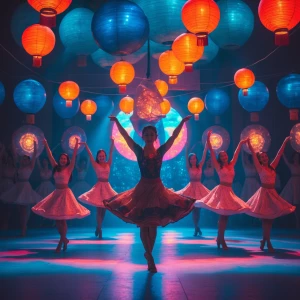 Create an 16:9 image of dance of the Universe by Saufies like th...