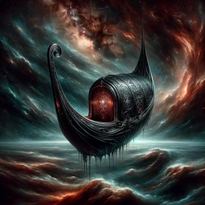 In the eerie depths of space floats an eldritch ominous galactic...