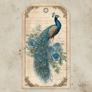 Print-ready shabby-chic tag, ~3×7 in portrait, 300 DPI, sRGB, 3...