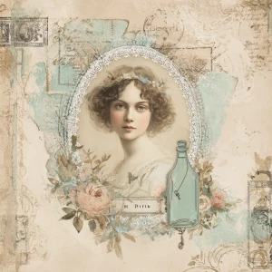 Print-ready junk journal page, A4 portrait full-bleed (≈2480×350...