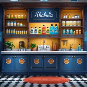 Shop layout for shabula dishwashing liquid