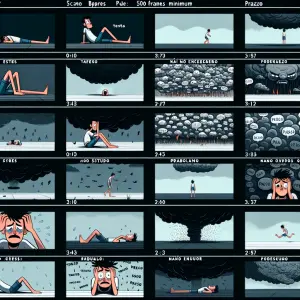 Create a SEQUENTIAL storyboard for a stop motion animation with...