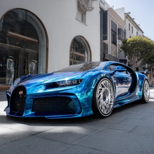 candy blue marble metallic Bugatti w16 mistral with chrome spoke...