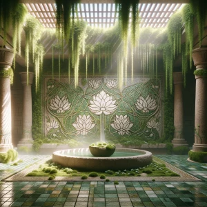Design a serene oasis named "Bathroom 4 – The Verdant Shrine," d...