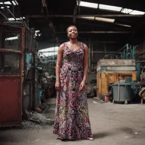 full body photo of an ordinary woman wearing a beautiful stylish...