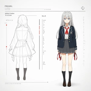 2D anime style, game character sheet, full body, flat color, 1gi...