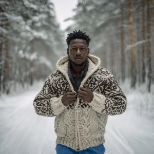 he image depicts an outdoor scene during winter in a snow-covere...