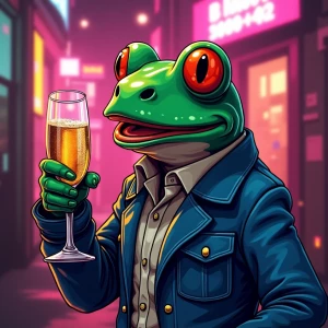 Character PEPE frog in GTA art style,  , gta style illustration,...