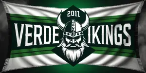football ultras supporter scarf design for “VERDE VIKINGS”. The...