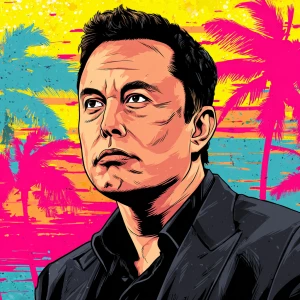 Elon Musk in GTA art style,  , in the style of a Grand Theft Aut...