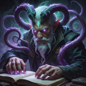 A nightmarishly beautiful Lovecraftian sorcerer, his twisted ten...