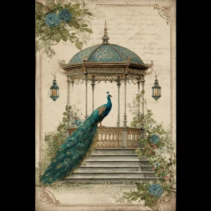 Print-ready shabby-chic postcard, 4×6 in portrait, 300 DPI, sRGB...