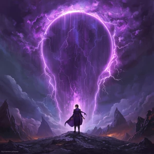Mtg artsfyle, end of the world, void portal, purple lightnings ,...