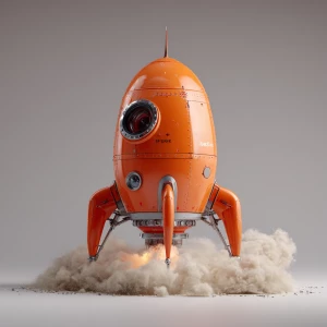 3d render rocketship