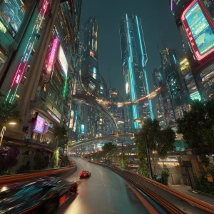 Wide shot streetlevel perspective tilt up, Visualize a dystopian...