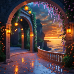 Generate an image of Dreamscapes Mansion from the back view, sho...