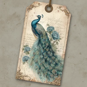 Print-ready shabby-chic tag, ~3×7 in portrait, 300 DPI, sRGB, 3...