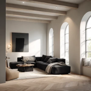 Generate an editorial cinematic photograph of a Scandinavian mon...