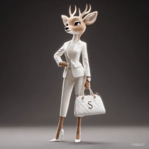 Create an ultra-realistic 8K illustration of a female anthropomo...