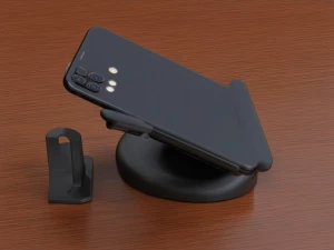 3d of a F22 desk phone holder to hold a cell phone, F22 pointing...