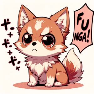 Cute anime dog text "f u NGA!"