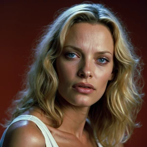artistic portrait of actress Uma Thurman, by Moebius.