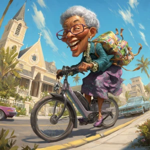 Create a caricature cartoon like character of a elderly African...