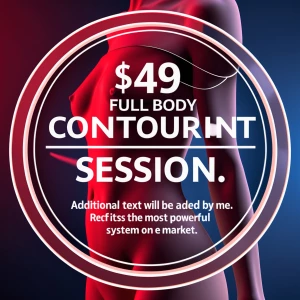 Create an advertisement image for a special offer on a full-body...