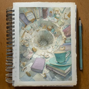 Print-ready junk journal page, A4 portrait full-bleed (approx. 2...