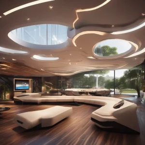 Design a visually captivating futuristic bunker concept that com...