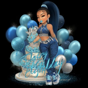 4k HDR glossy digital oil painting image of word 'Happy Birthday...