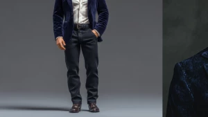 Hyper-realistic full-body male model with fixed American-Italian...