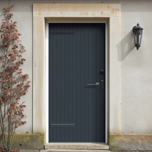 un serrurier pose une porte blindée chez un particulier qui s'es...