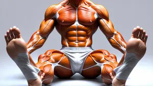 "A highly realistic, digitally rendered anatomical illustration...