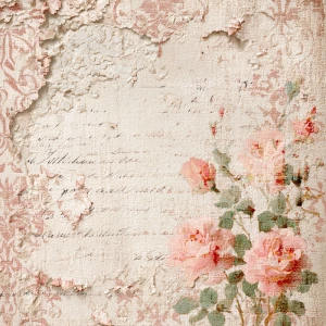 Shabby chic vintage scrapbook background paper, 12x12 inch print...