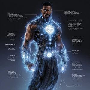 "Create a dramatic, full-body, wide low-angle shot of a commandi...