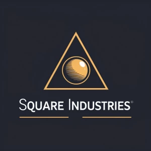 Create a logo design featuring a sphere inside a square placed o...