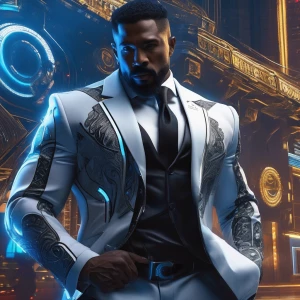 "Create a dramatic, full-body, wide low-angle shot of a commandi...