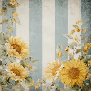 flat printable background paper, farmhouse-inspired sunflower de...