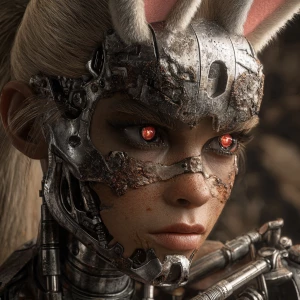 A highly detailed and realistic depiction of Lola Bunny transfor...