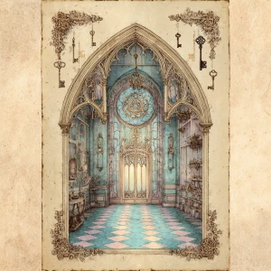 Print-ready junk journal page, A4 portrait full-bleed, 300 DPI....