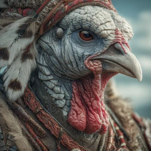 anthropomorphic turkey in the style of Yautja's (Hunter Predator...