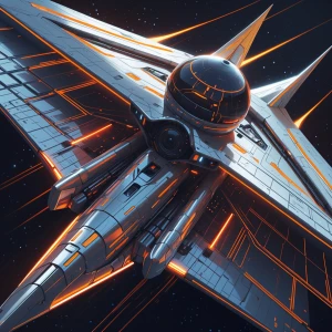 A technologically advanced solar sailer, resplendent in shimmeri...