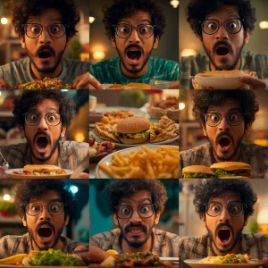 Ultra realistic YouTube thumbnail, Indian male vlogger shocked e...