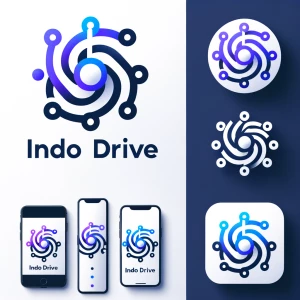 Create a sleek and modern logo for Indo Drive, a white-label AI...