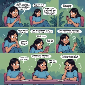 📘 Comic Strip – “Muli Siyang Ngumiti”

Frame 1:
A student si...