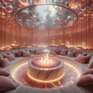 Sunken Lounge – The Roselight Pit: A dreamy, glowing heart of re...