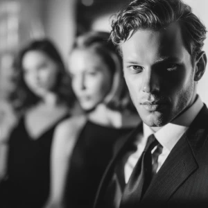 Handsome man dressed in suit getting the ladies