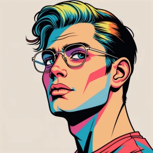 minimalist pop art profile picture, vibrant colors, clean lines,...